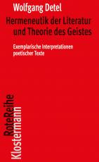 Cover-Bild Hermeneutik der Literatur und Theorie des Geistes