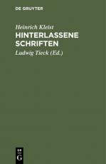 Cover-Bild Hinterlassene Schriften