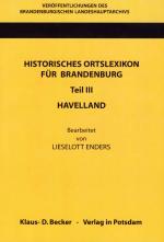 Cover-Bild Historisches Ortslexikon für Brandenburg, Teil III, Havelland