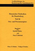 Cover-Bild Historisches Ortslexikon für Brandenburg, Teil XI, Orts- und Personenregister.
