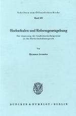 Cover-Bild Hochschulen und Reformgesetzgebung.