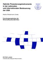 Cover-Bild Hybride Finanzierungsinstrumente in der nationalen und internationalen Besteuerung der USA