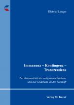 Cover-Bild Immanenz – Kontingenz – Transzendenz