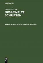 Cover-Bild Immanuel Kant: Gesammelte Schriften. Abtheilung I: Werke / Vorkritische Schriften I. 1747–1756