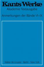 Cover-Bild Immanuel Kant: Werke / Anmerkungen der Bände VI–IX