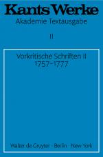 Cover-Bild Immanuel Kant: Werke / Vorkritische Schriften II. 1757-1777
