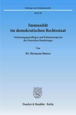 Cover-Bild Immunität im demokratischen Rechtsstaat.