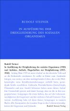 Cover-Bild In Ausführung der Dreigliederung des sozialen Organismus (1920) und Aufsätze, Aufrufe, Flugschriften zur Dreigliederung (1919–1922