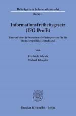 Cover-Bild Informationsfreiheitsgesetz (IFG-ProfE).