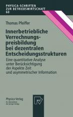 Cover-Bild Innerbetriebliche Verrechnungspreisbildung bei dezentralen Entscheidungsstrukturen