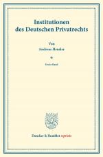 Cover-Bild Institutionen des Deutschen Privatrechts.
