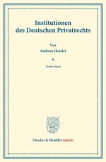 Cover-Bild Institutionen des Deutschen Privatrechts.