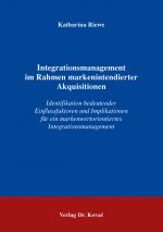 Cover-Bild Integrationsmanagement im Rahmen markenintendierter Akquisitionen