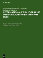 Cover-Bild Internationale Bibliographie der Bibliographien 1959-1988 (IBB). Personennamenregister / Günther - Pareti