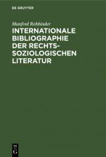 Cover-Bild Internationale Bibliographie der rechtssoziologischen Literatur