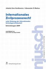 Cover-Bild Internationales Zivilprozessrecht, Entwicklungen 2009