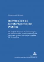 Cover-Bild Interpretation als literaturtheoretisches Problem