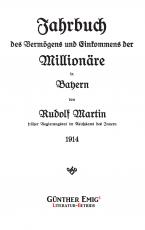 Cover-Bild Jahrbuch des Vermögens und Einkommens der Millionäre in Bayern 1914