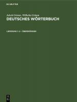 Cover-Bild Jakob Grimm; Wilhelm Grimm: Deutsches Wörterbuch. Deutsches Wörterbuch,... / U – Überdrängen