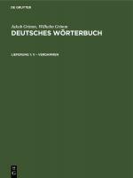 Cover-Bild Jakob Grimm; Wilhelm Grimm: Deutsches Wörterbuch. Deutsches Wörterbuch,... / V – Verdammen
