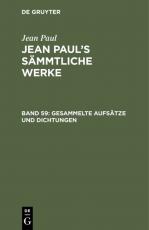 Cover-Bild Jean Paul: Jean Paul’s Sämmtliche Werke / Gesammelte Aufsätze und Dichtungen