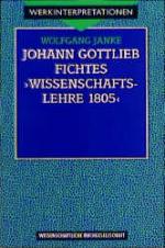 Cover-Bild Johann Gottlieb Fichtes "Wissenschaftslehre 1805"
