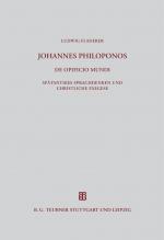 Cover-Bild Johannes Philoponos. De opificio mundi