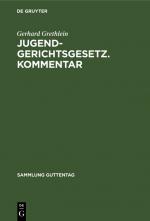 Cover-Bild Jugendgerichtsgesetz. Kommentar