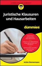 Cover-Bild Juristische Klausuren und Hausarbeiten für Dummies