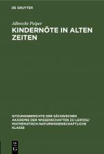 Cover-Bild Kindernöte in Alten Zeiten