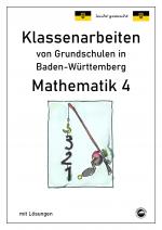 Cover-Bild Klassenarbeiten von Grundschulen in Baden-Württemberg - Mathematik 4 mit ausführlichen Lösungen nach Bildungsplan 2016