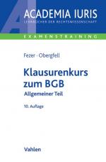 Cover-Bild Klausurenkurs zum BGB Allgemeiner Teil
