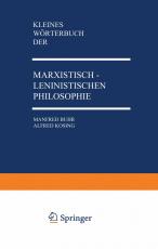 Cover-Bild Kleines Wörterbuch der Marxistisch-Leninistischen Philosophie