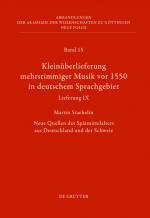 Cover-Bild Kleinüberlieferung mehrstimmiger Musik vor 1550 in deutschem Sprachgebiet, Lieferung IX