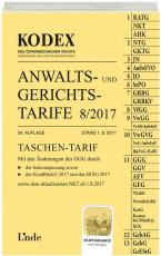 Cover-Bild KODEX Anwalts- und Gerichtstarife 8/2017