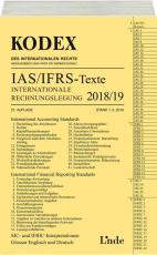 Cover-Bild KODEX Internationale Rechnungslegung IAS/IFRS - Texte 2018/19