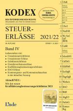 Cover-Bild KODEX Steuer-Erlässe 2021/22, Band IV