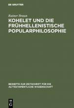 Cover-Bild Kohelet und die frühhellenistische Popularphilosophie