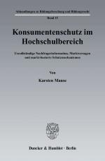Cover-Bild Konsumentenschutz im Hochschulbereich.