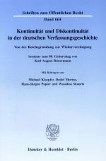 Cover-Bild Kontinuität und Diskontinuität in der deutschen Verfassungsgeschichte.