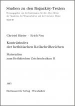Cover-Bild Konträr-Index der hethitischen Keilschriftzeichen