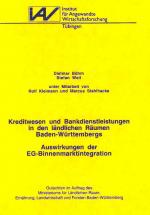 Cover-Bild Kreditwesen und Bankdienstleistungen in den ländlichen Räumen Baden-Württembergs