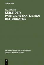 Cover-Bild Krise der parteienstaatlichen Demokratie?