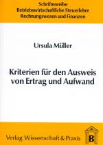 Cover-Bild Kriterien für den Ausweis von Ertrag und Aufwand.