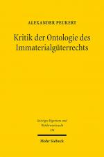 Cover-Bild Kritik der Ontologie des Immaterialgüterrechts