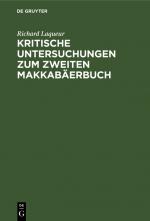 Cover-Bild Kritische Untersuchungen zum zweiten Makkabäerbuch