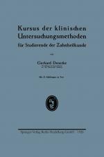 Cover-Bild Kursus der klinischen Untersuchungsmethoden für Studierende der Zahnheilkunde