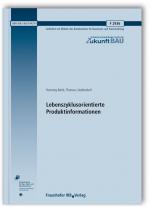 Cover-Bild Lebenszyklusorientierte Produktinformationen. Abschlussbericht