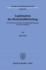 Cover-Bild Legitimation der Restschuldbefreiung.