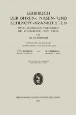 Cover-Bild Lehrbuch der Ohren-, Nasen- und Kehlkopf-Krankheiten